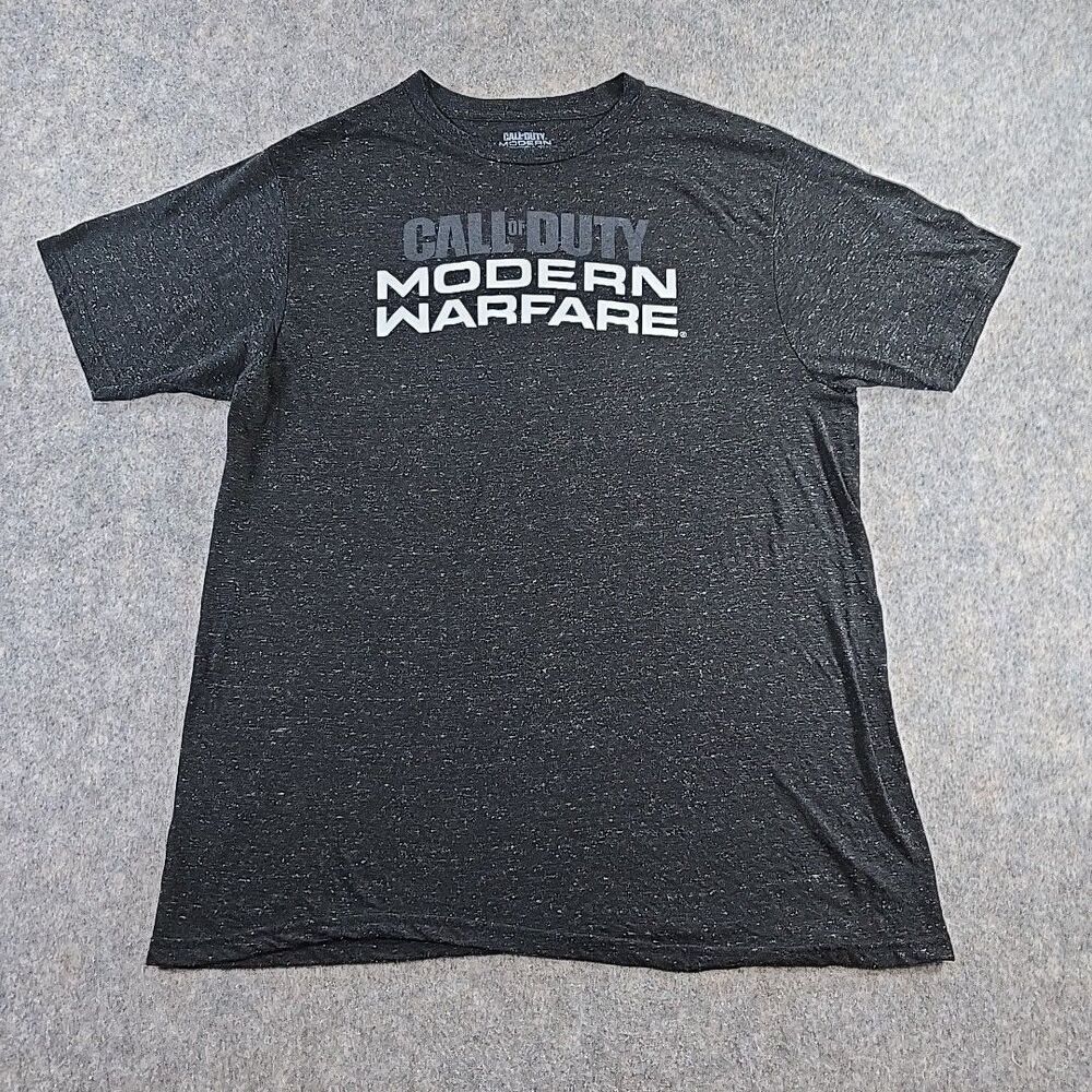 Call of Duty Modern Warfare Men T-Shirt Size XL Logo Graphic Heather Black